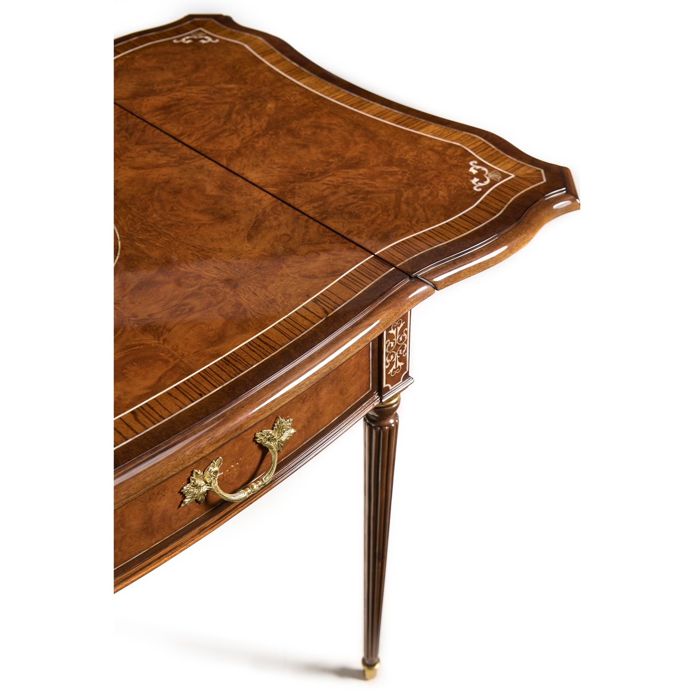 Burl & Mother of Pearl Rectangle Pembroke Table