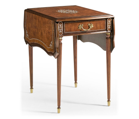 Burl & Mother of Pearl Rectangle Pembroke Table