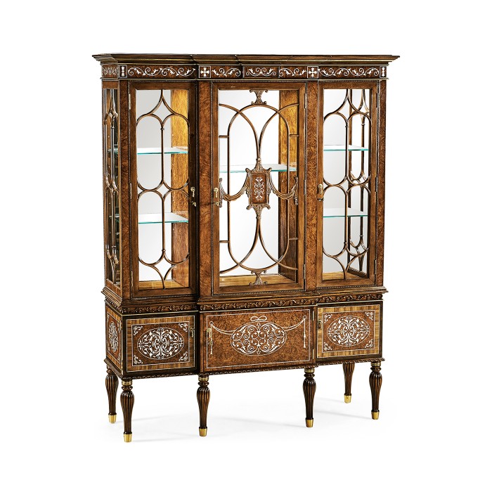 Burl & Mother of Pearl Display Cabinet