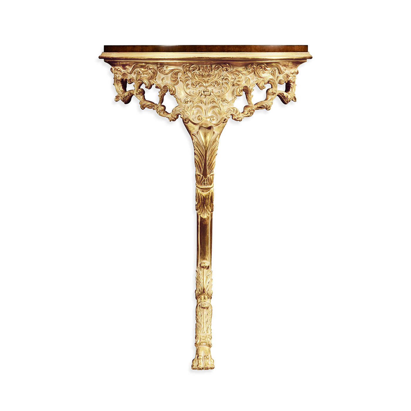 Carved & gilded bracket console (Mahogany top)