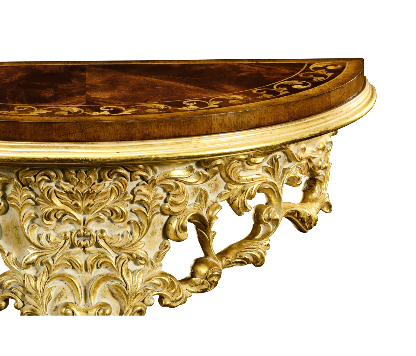 Carved & gilded bracket console (Mahogany top)