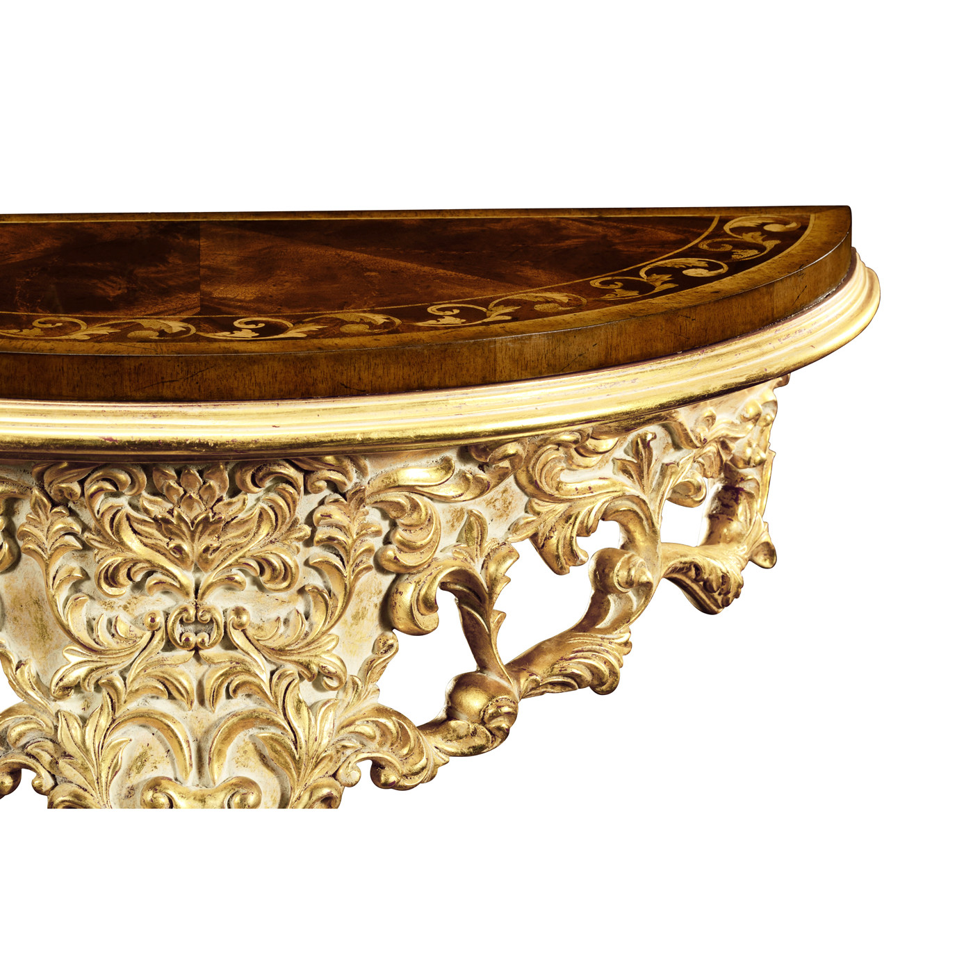 Carved & gilded bracket console (Mahogany top)