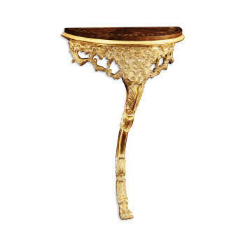 Carved & gilded bracket console (Mahogany top)
