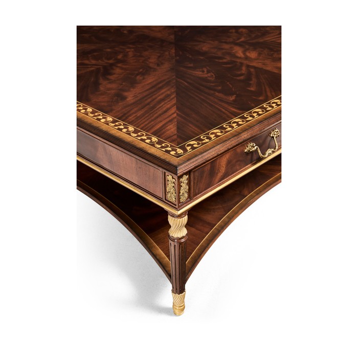 Mahogany William IV style gilded square coffee table