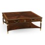 Mahogany William IV style gilded square coffee table