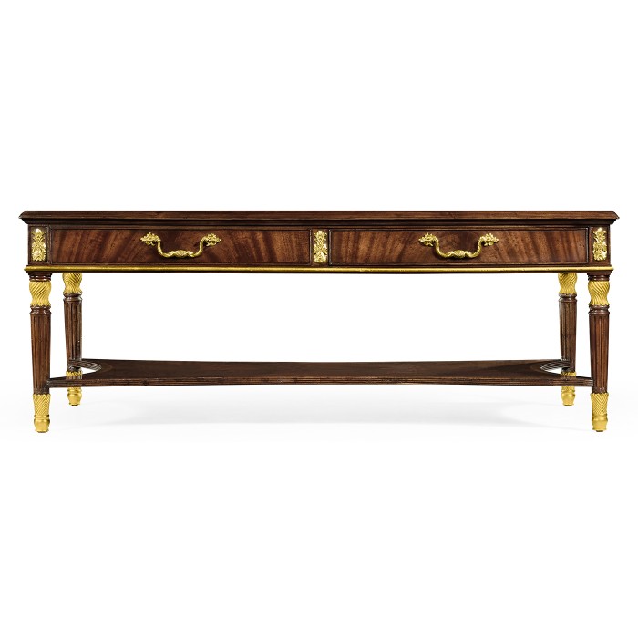 Mahogany William IV style gilded rectangular coffee table