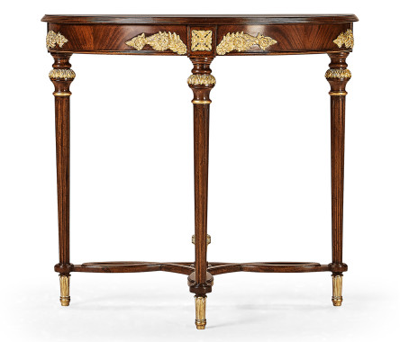 Napoleon III mahogany demilune console with gilded details