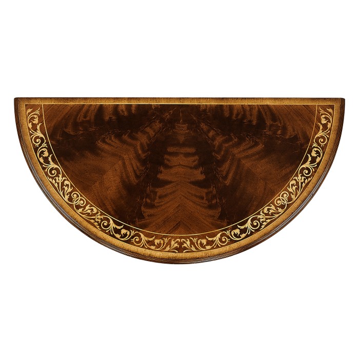 Napoleon III mahogany demilune console with gilded details