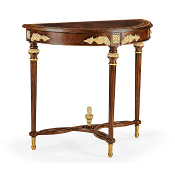 Napoleon III mahogany demilune console with gilded details