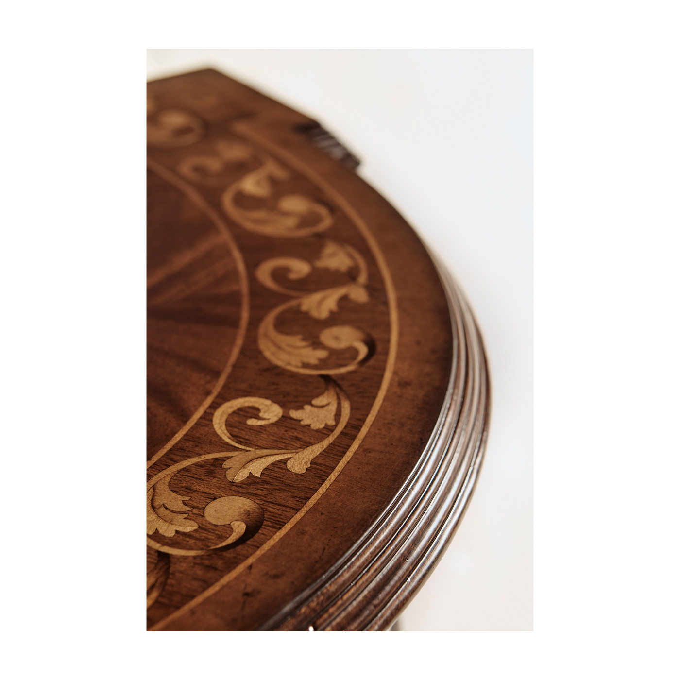 Louis IV style narrow mahogany & gilded console