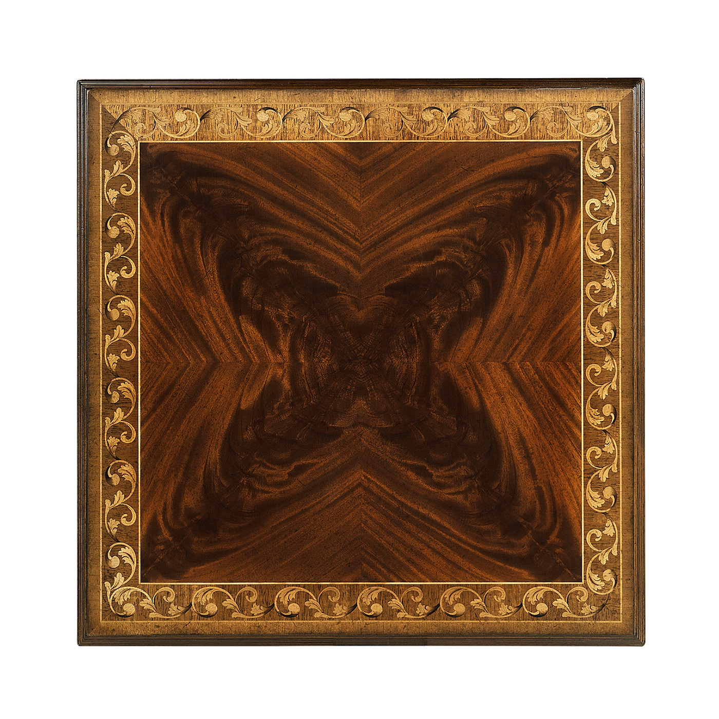 Louis IV style mahogany & gilded square side table