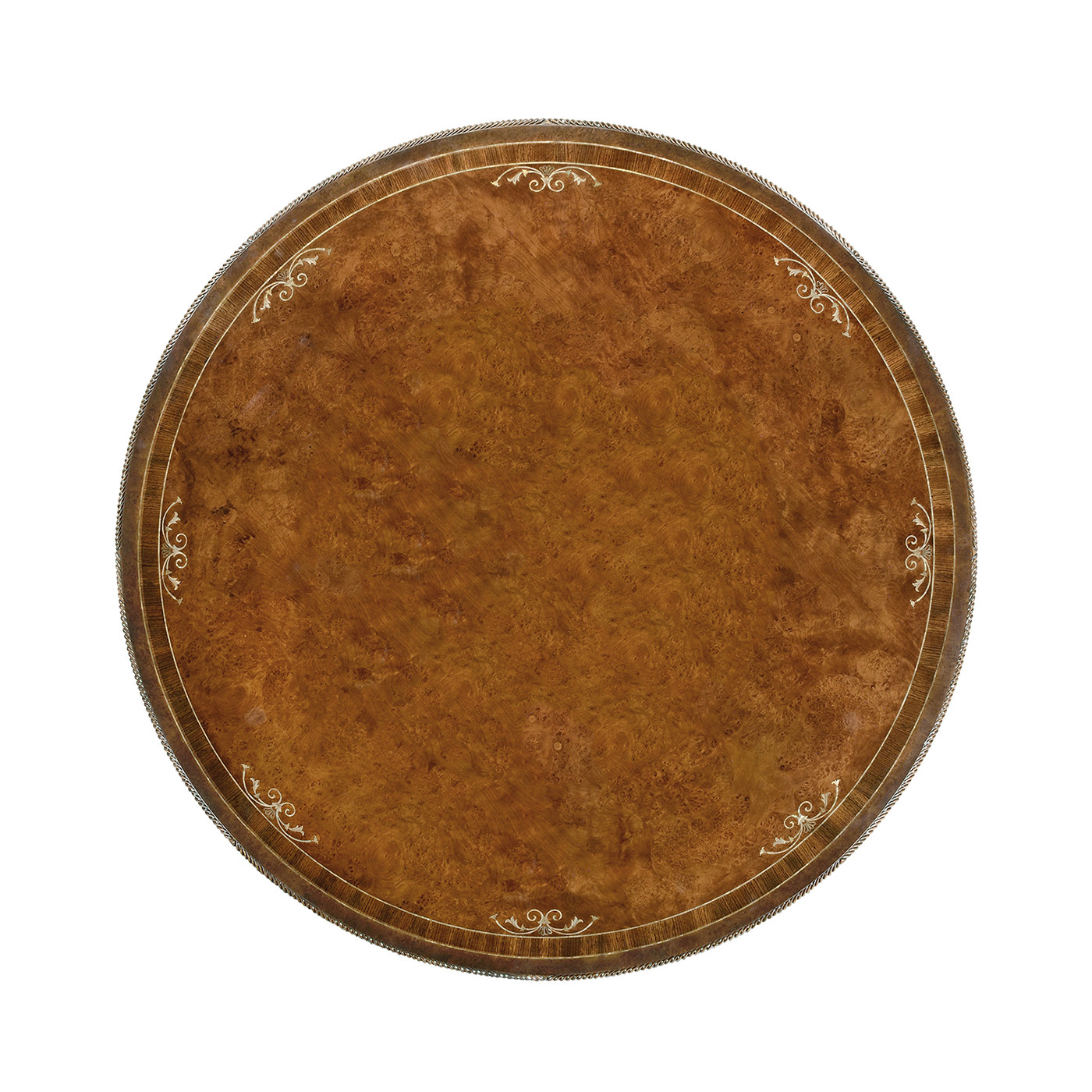 Burl & Mother of Pearl Round Dining Table (Lazy Susan) 59