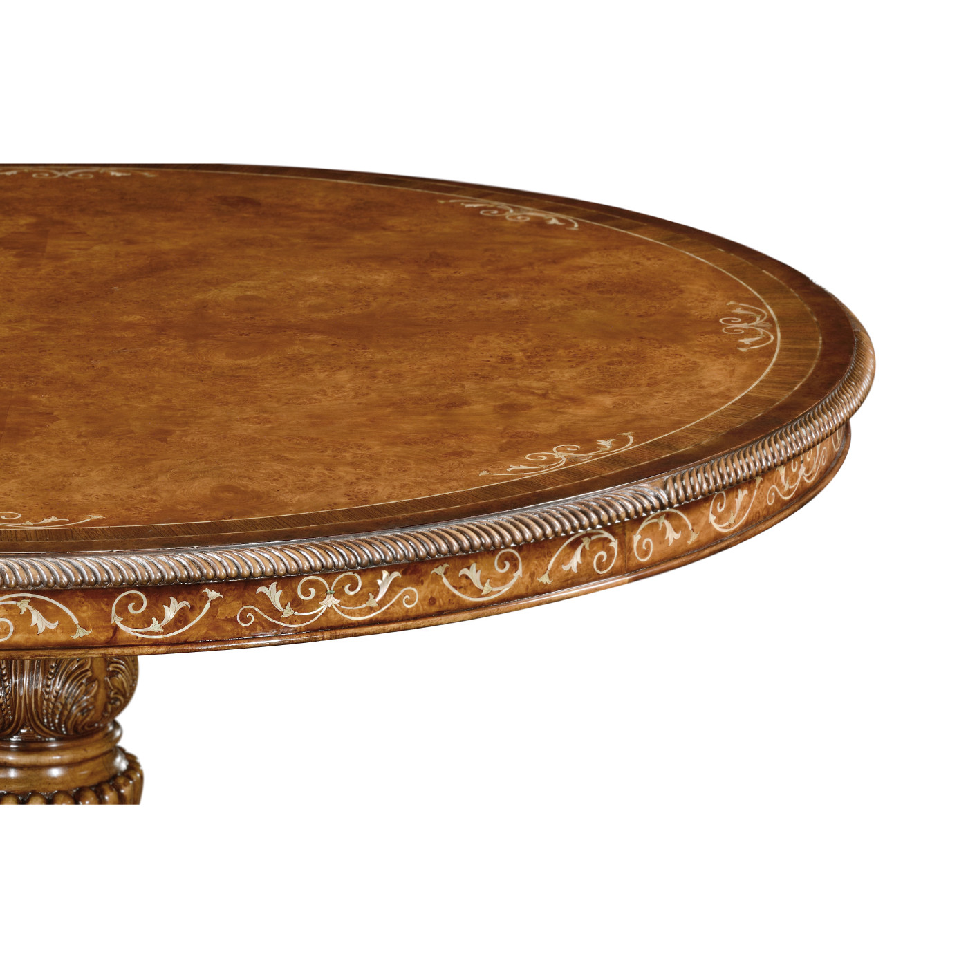 Burl & Mother of Pearl Round Dining Table (Lazy Susan) 59
