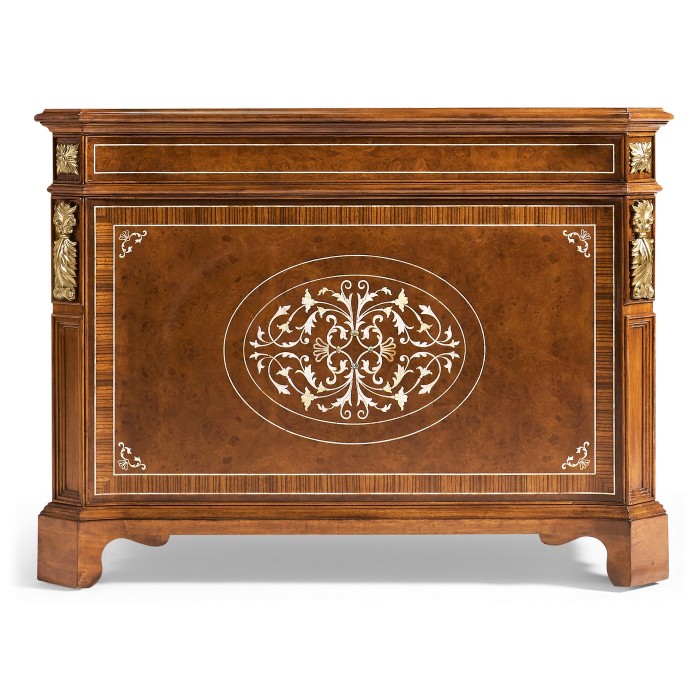 Burl & Mother of Pearl Faux Partners Desk