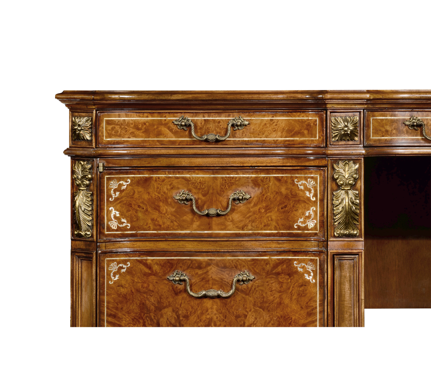 Burl & Mother of Pearl Faux Partners Desk