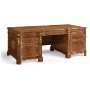 Burl & Mother of Pearl Faux Partners Desk