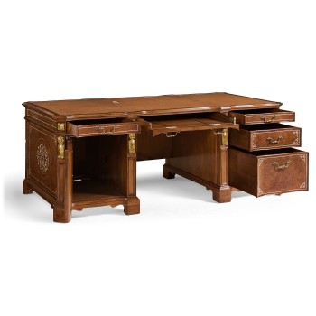 Burl & Mother of Pearl Faux Partners Desk
