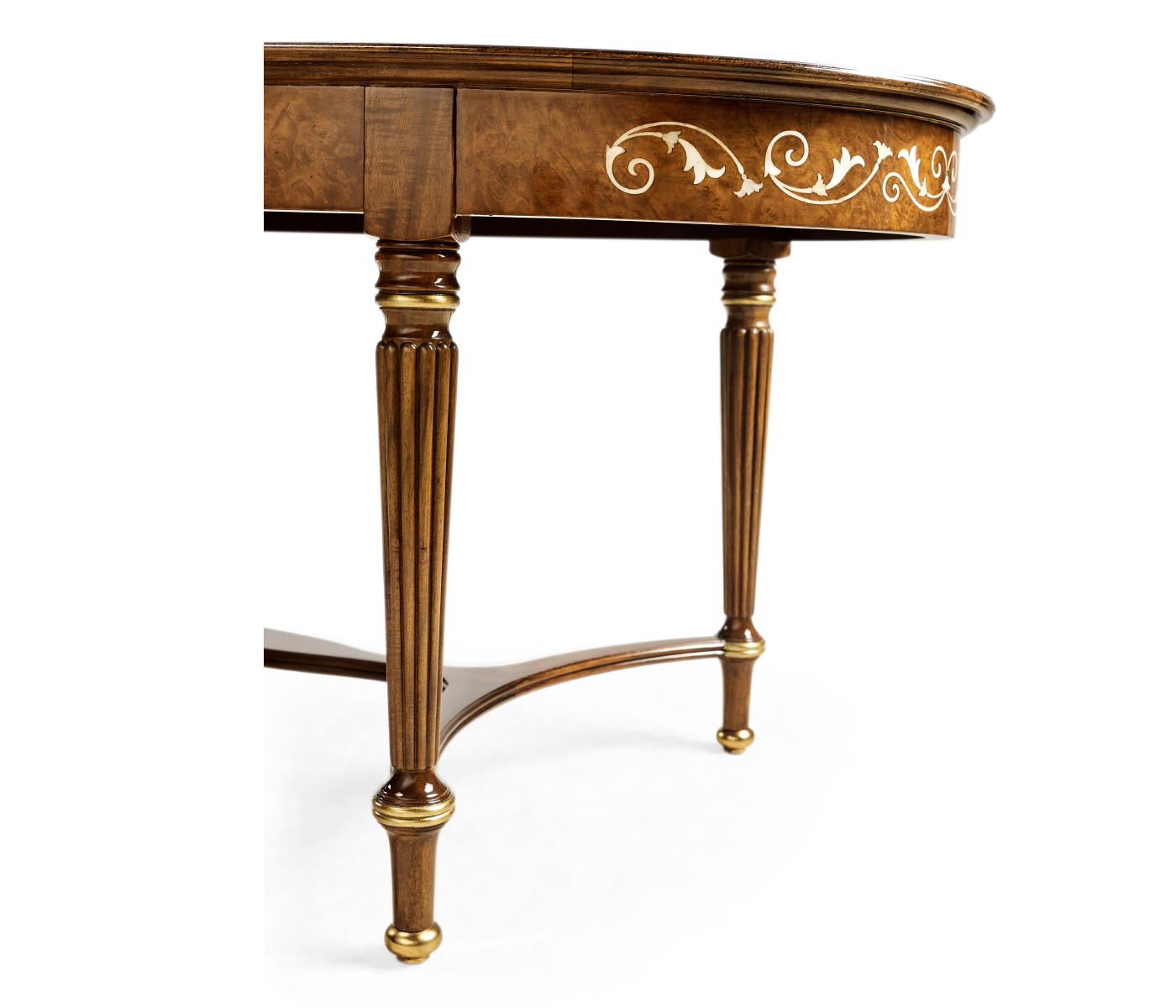 Burl & Mother of Pearl Oval Coffee Table