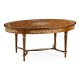 Burl & Mother of Pearl Oval Coffee Table
