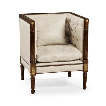Regency Style Club Chair with Brass Detailing