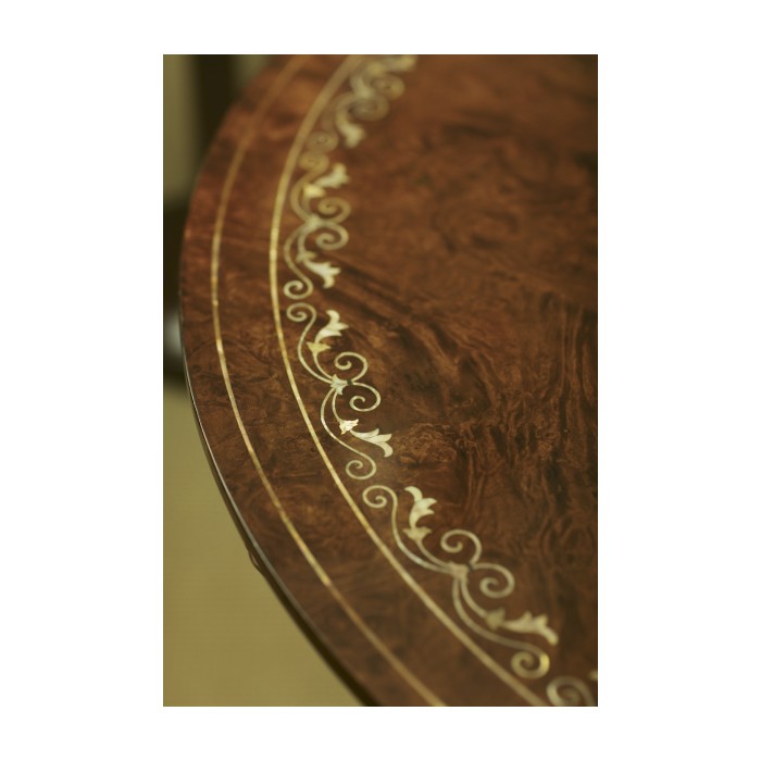 Burl & mother of pearl centre table