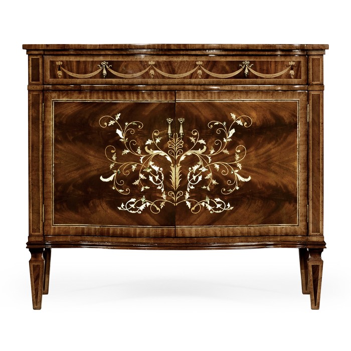 Small Mahogany & Mother of Pearl Side Cabinet