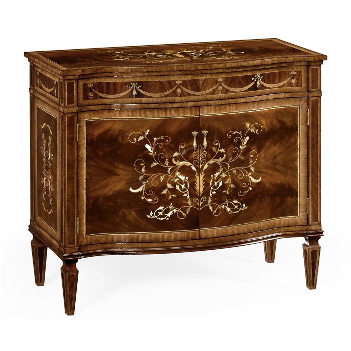 Small Mahogany & Mother of Pearl Side Cabinet