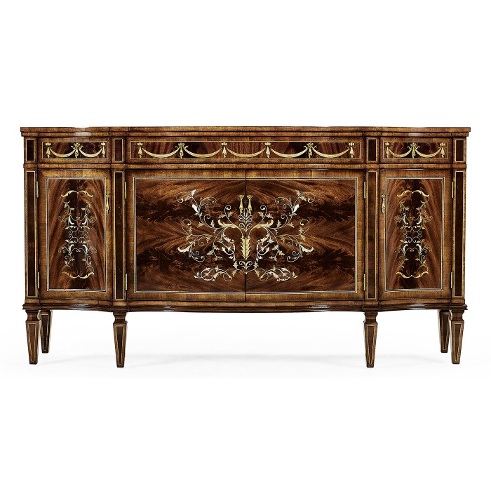 Large side cabinet with fine MOP & marquetry inlay
