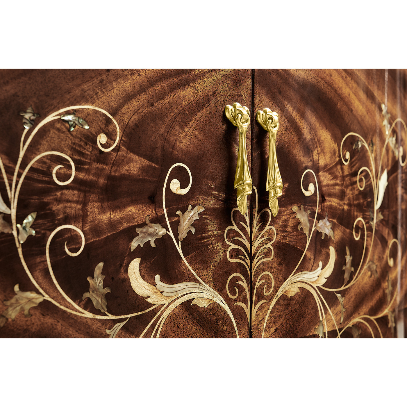 Large side cabinet with fine MOP & marquetry inlay