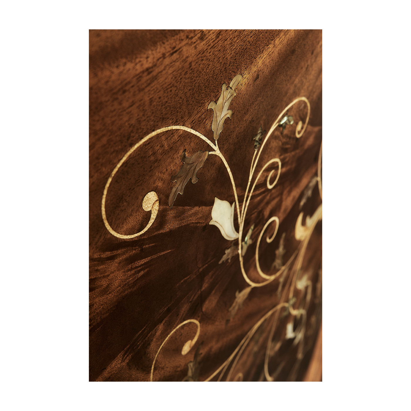 Large side cabinet with fine MOP & marquetry inlay