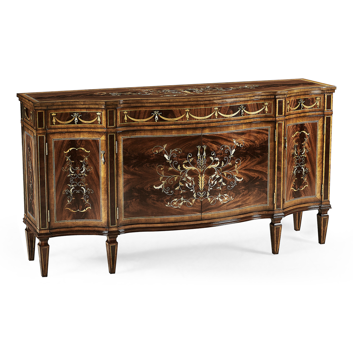 Large side cabinet with fine MOP & marquetry inlay