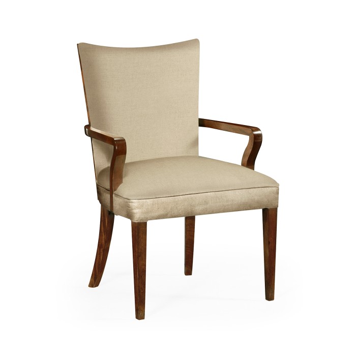Biedermeier Style Dining Arm Chair with Fine Mop & Marquetry Inlay