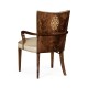 Biedermeier Style Dining Arm Chair with Fine Mop & Marquetry Inlay