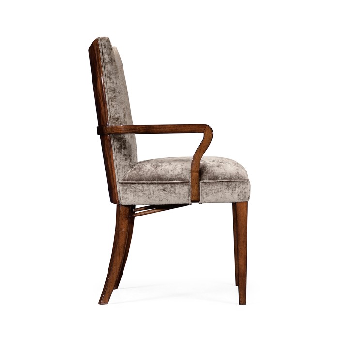 Biedermeier Style Dining Arm Chair with Fine Mop & Marquetry Inlay