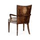 Biedermeier Style Dining Arm Chair with Fine Mop & Marquetry Inlay