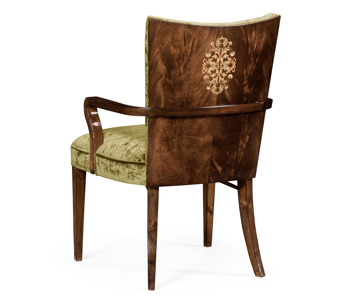 Biedermeier Style Dining Arm Chair with Fine Mop & Marquetry Inlay