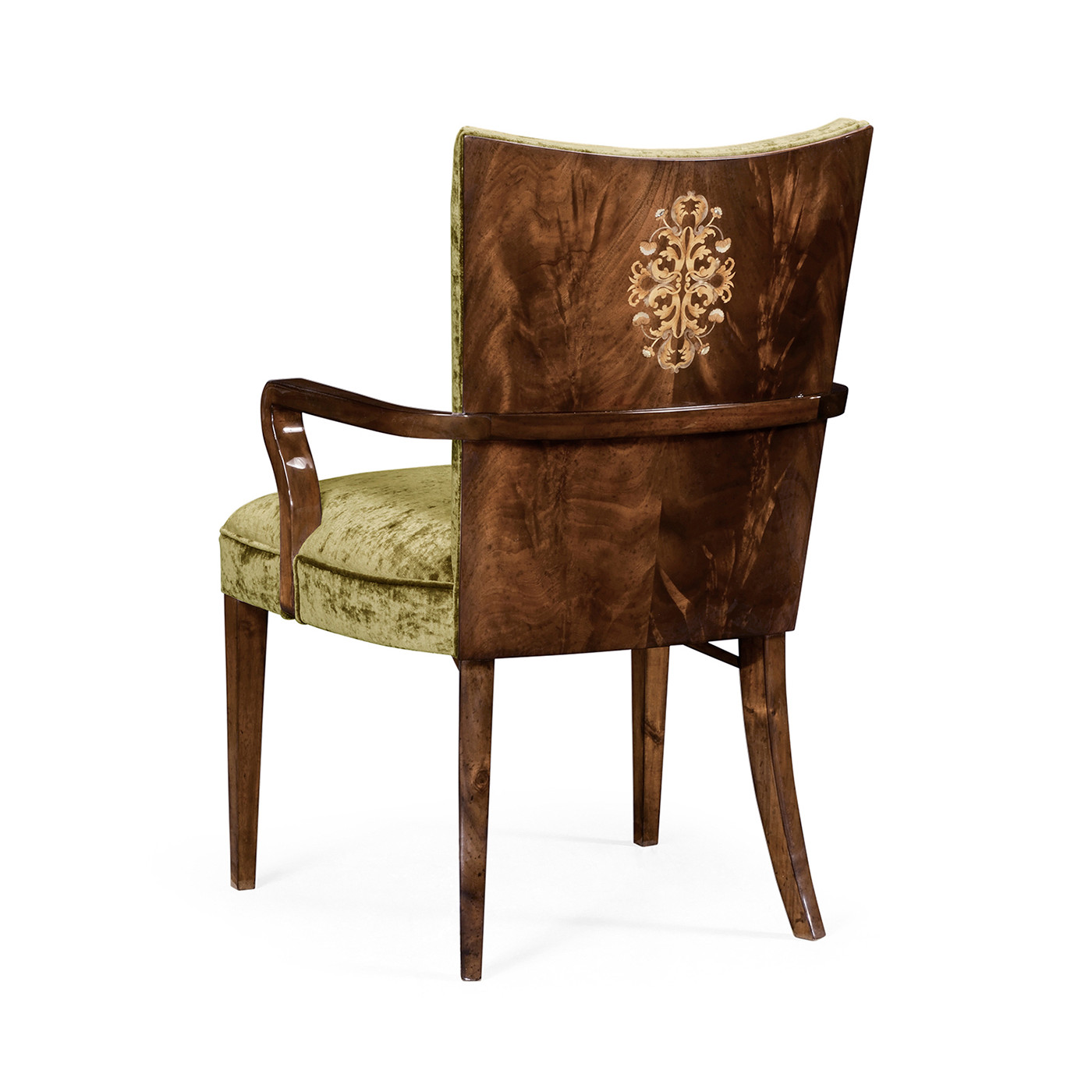 Biedermeier Style Dining Arm Chair with Fine Mop & Marquetry Inlay