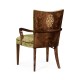 Biedermeier Style Dining Arm Chair with Fine Mop & Marquetry Inlay
