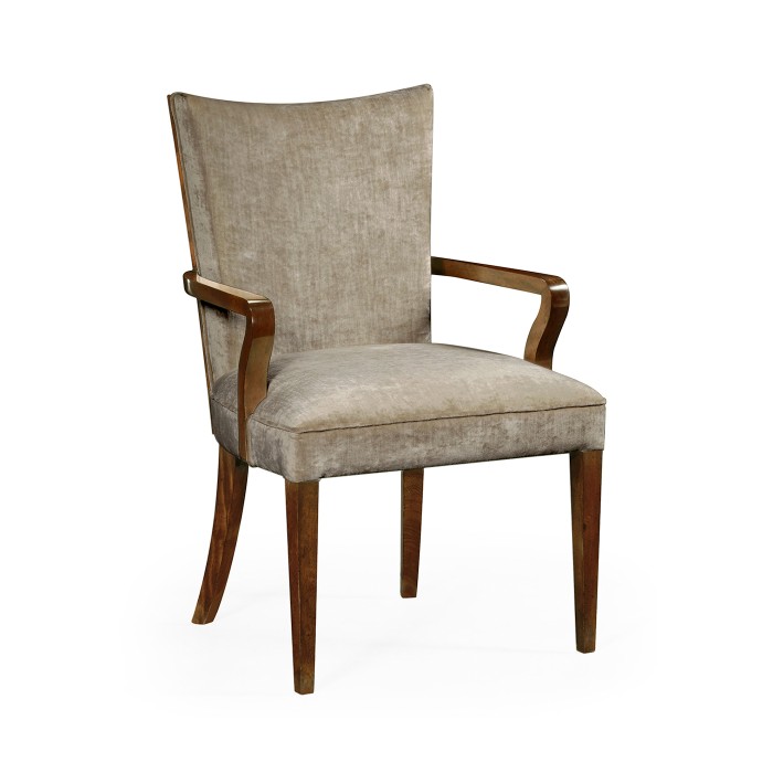 Biedermeier Style Dining Arm Chair with Fine Mop & Marquetry Inlay