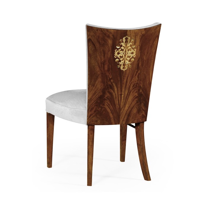 Biedermeier Style Dining Side Chair with Fine Mop & Marquetry Inlay