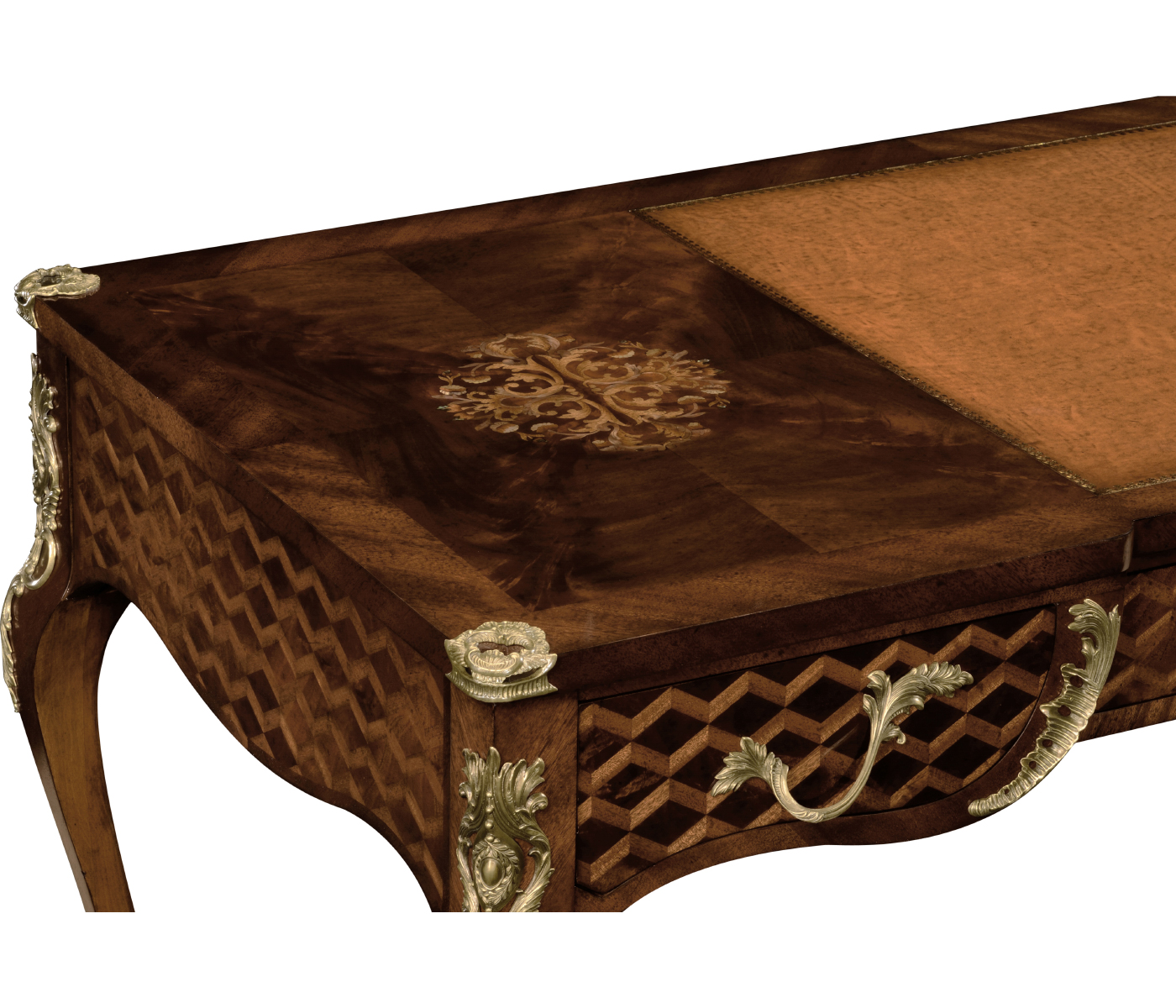 Mahogany bureau with fine MOP & marquetry inlay