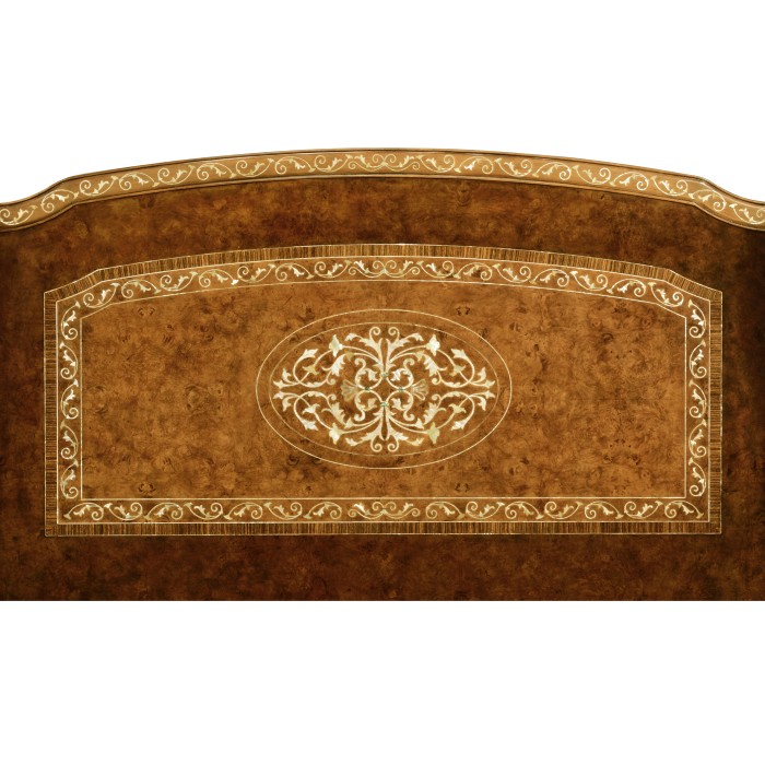 Louis XV Style Burl Walnut & Mother Of Pearl Cali King Bed