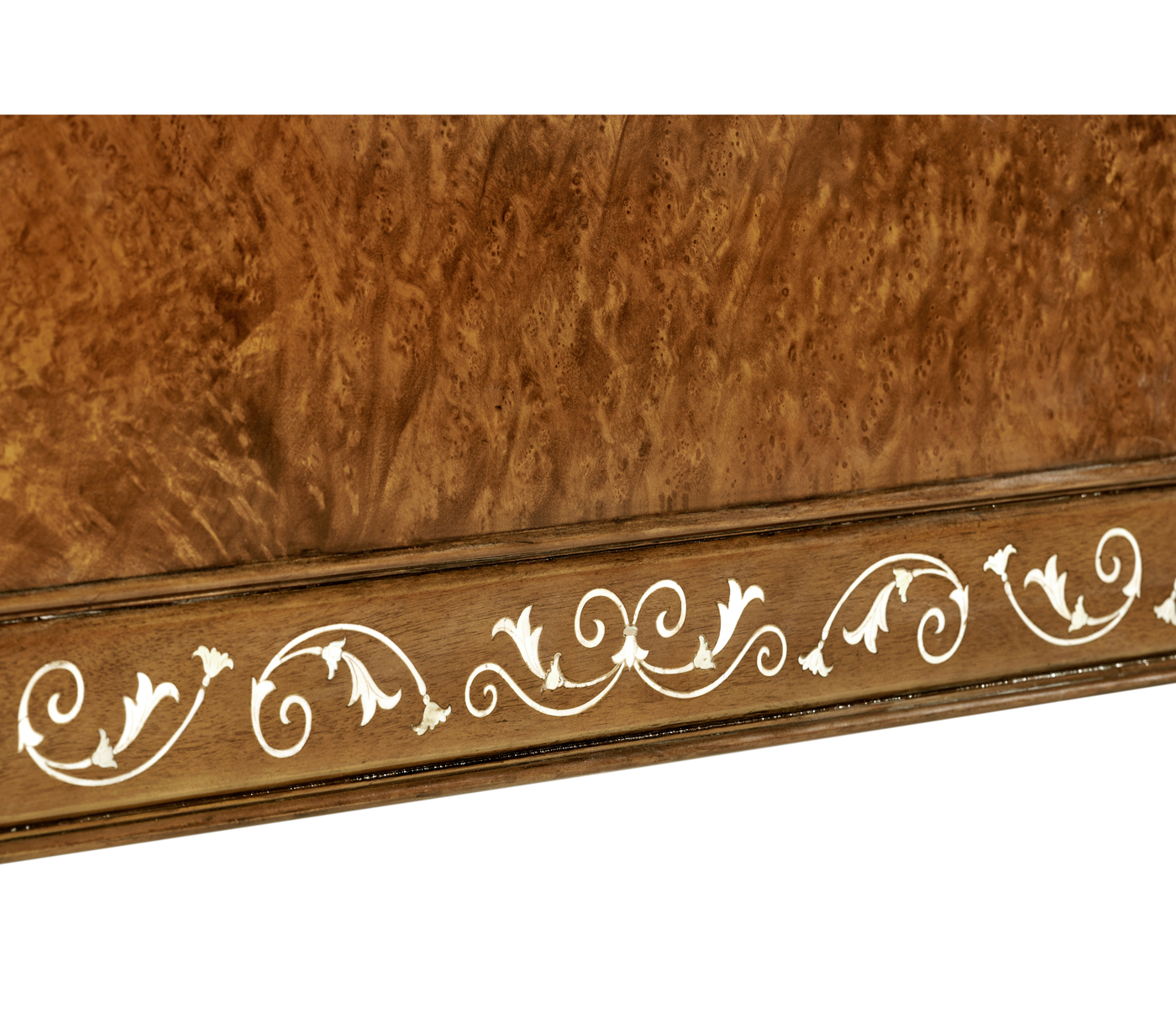 Louis XV Style Burl Walnut & Mother Of Pearl UK Queen Bed