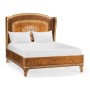 Louis XV Style Burl Walnut & Mother Of Pearl UK Queen Bed