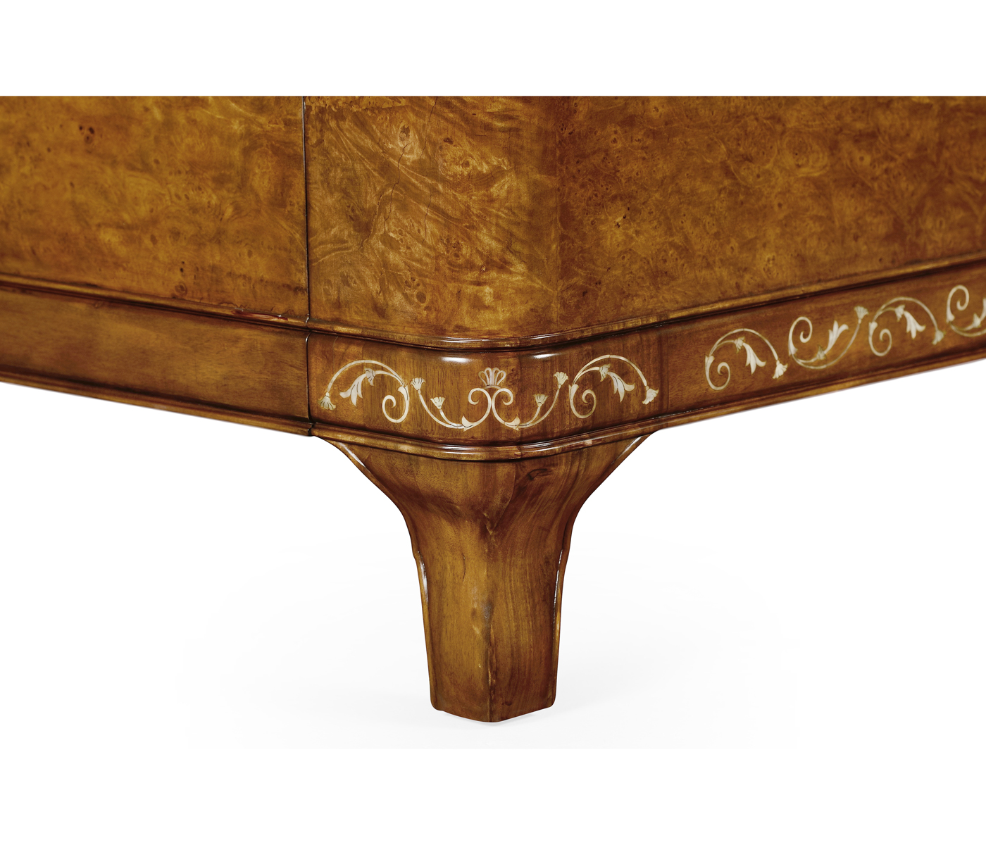 Louis XV Style Burl Walnut & Mother of Pearl US King Bed