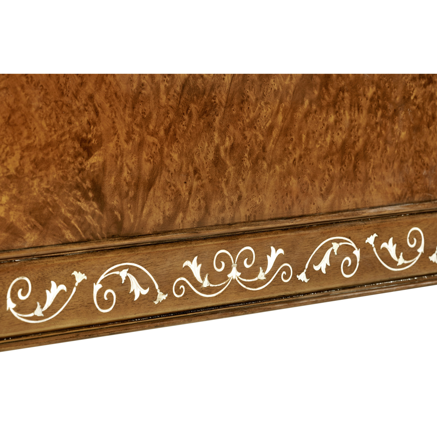 Louis XV Style Burl Walnut & Mother Of Pearl US Queen Bed