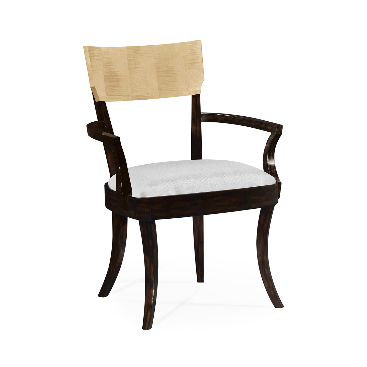 Art Deco Champagne Dining Arm Chair