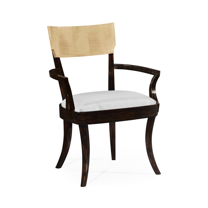 Art Deco Champagne Dining Arm Chair