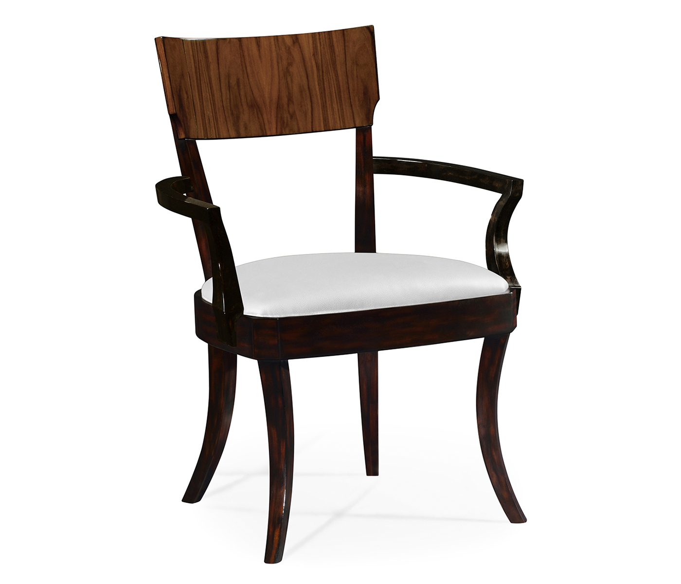 Art Deco High Lustre Rosewood Dining Arm Chair