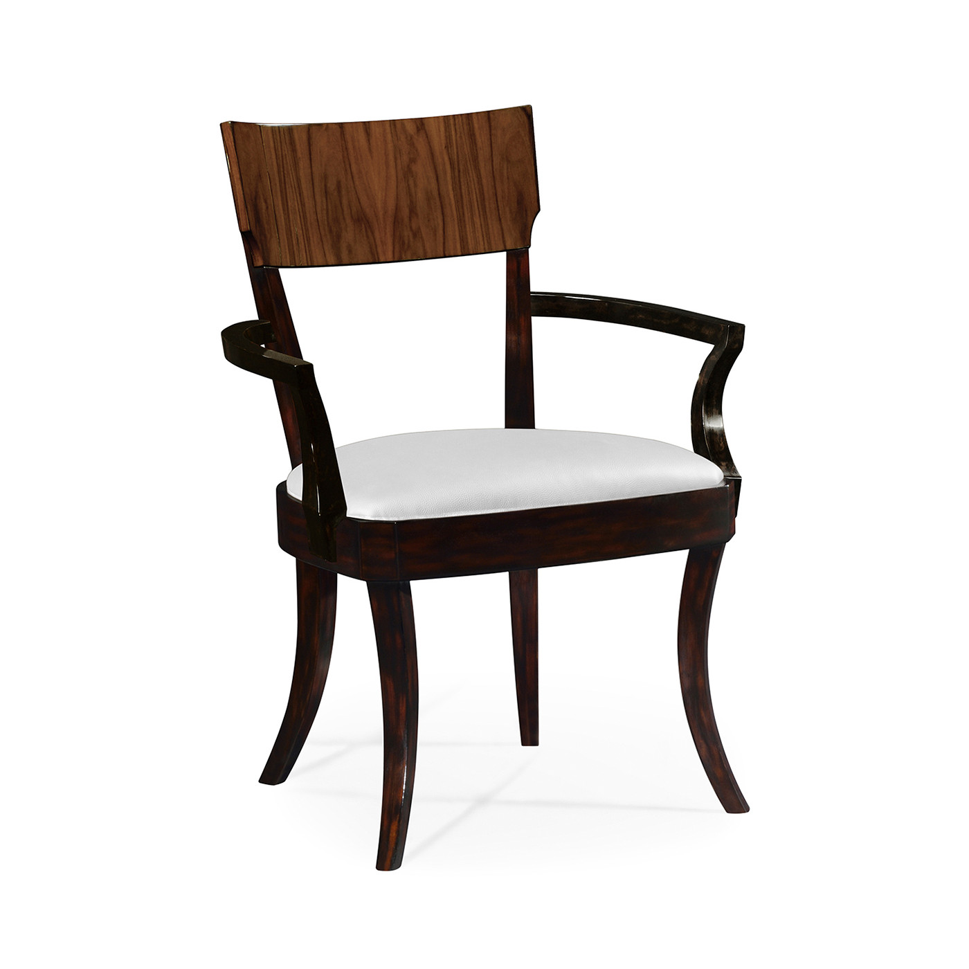Art Deco High Lustre Rosewood Dining Arm Chair